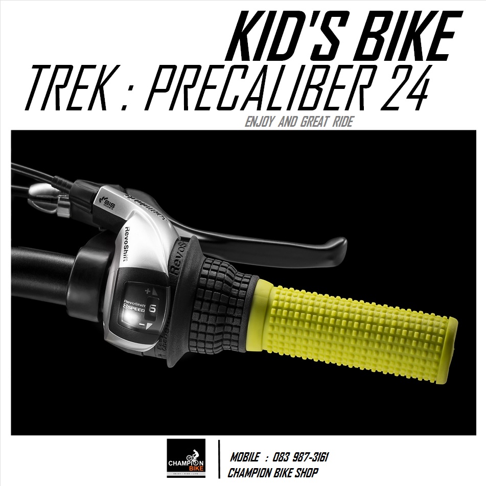 จักรยานเด็กวงล้อ 24 นิ้ว TREK : PRECALIBER 24 KID'S BIKE สีดำ-เขียวนีออนเฟดเขียวมินต์