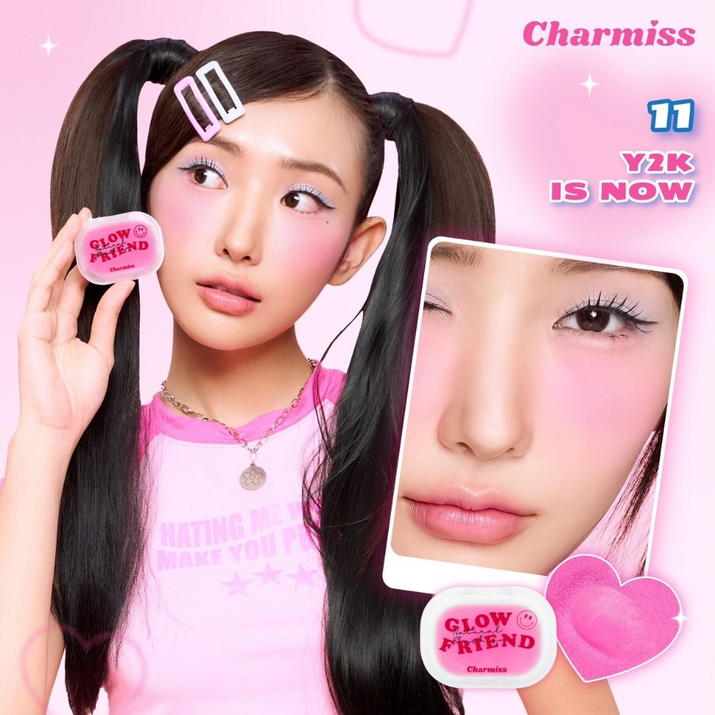 Charmiss Glowfriend Natural Blush On 4g #11 Y2K IS NOW ชาร์มิส โกลว์เฟรนด์ เนอเชอรัล บลัช ออน 4g บลัชออนเนื้อโมจิชาร์มิส นุ่ม แต่ไม่เหนียวเหนอะหนะ สี 11 Y2K IS NOW : ชมพูช้อกกิ้งพิ้ง