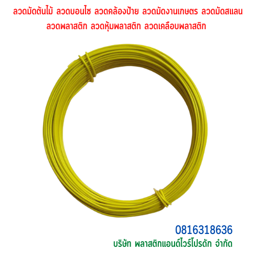 ลวดมัดต้นไม้ ลวดผูกต้นไม้ ลวดขึงสแลน ลวดเพาะชำ ลวดผูกป้าย ลวดบอนไซ ลวดคล้องป้าย ลวดมัดงานเกษตร ลวดลวดมัดสแลน หุ้มแบบกลม-บจก.พลาสติกแอนด์ไวร์โปรดัก SKU-00589