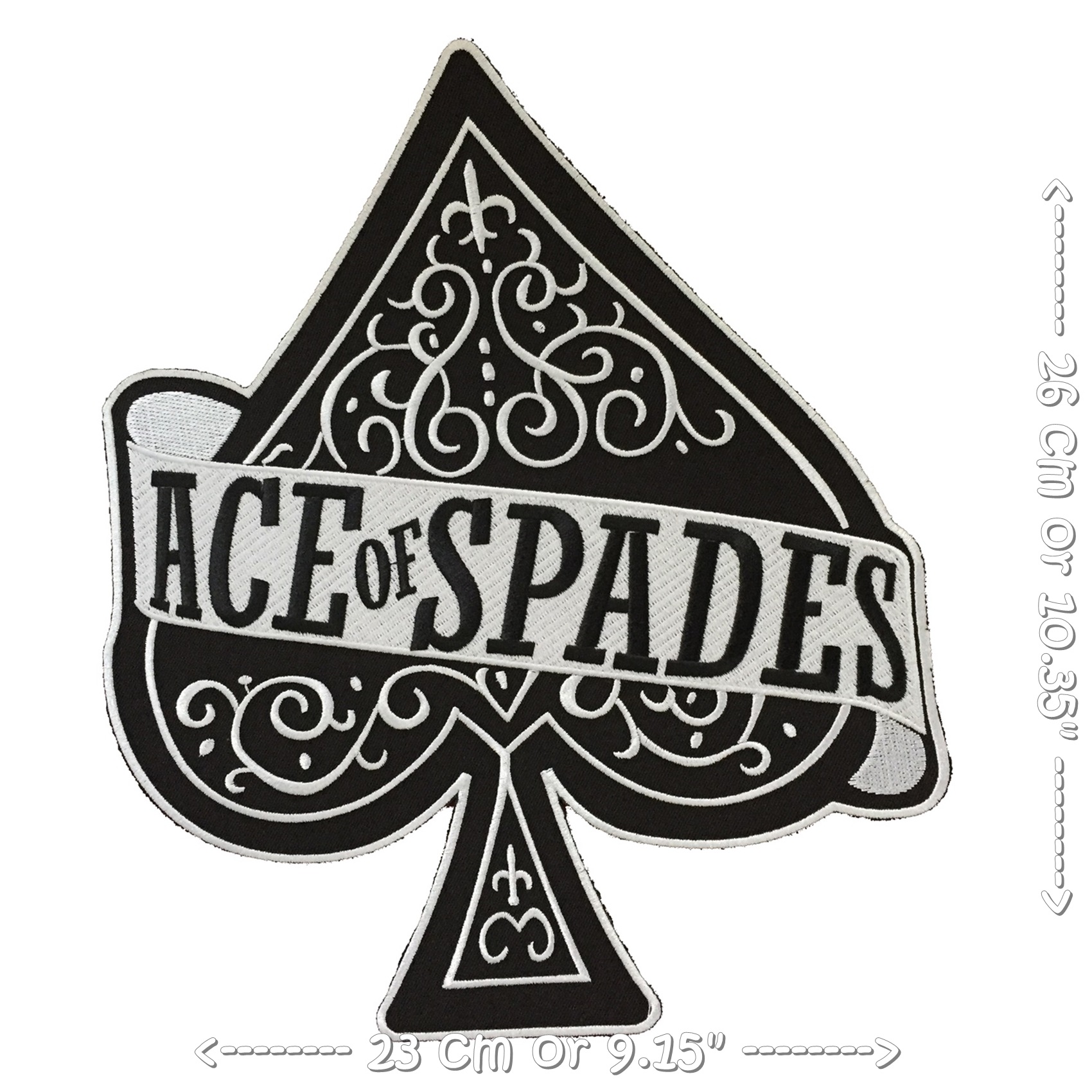 Ace of Spade ไบค์เกอร์ ตัวรีดติดเสื้อ อาร์มรีด อาร์มปัก ตกแต่งเสื้อผ้า หมวก กระเป๋า แจ๊คเก็ตยีนส์ Embroidered Iron on Patch ขนาดใหญ่