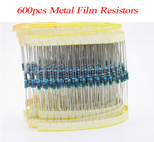 600 ชิ้น 30 ค่า R600 ตัวต้านทาน 1/4W (1%) Metal Film Resistor