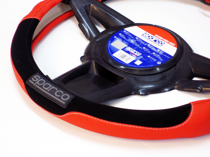 หุ้มพวงมาลัย Sparco แท้ หนังกลับ (แดง) *หมด*