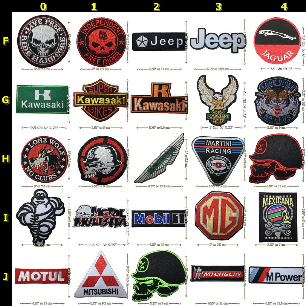 อาร์มปัก รถแข่ง ไบค์เกอร์ มอเตอร์ไซด์ ตัวรีดติดเสื้อ Biker Iron on Patch (บอกลายที่ต้องการทางแชท)