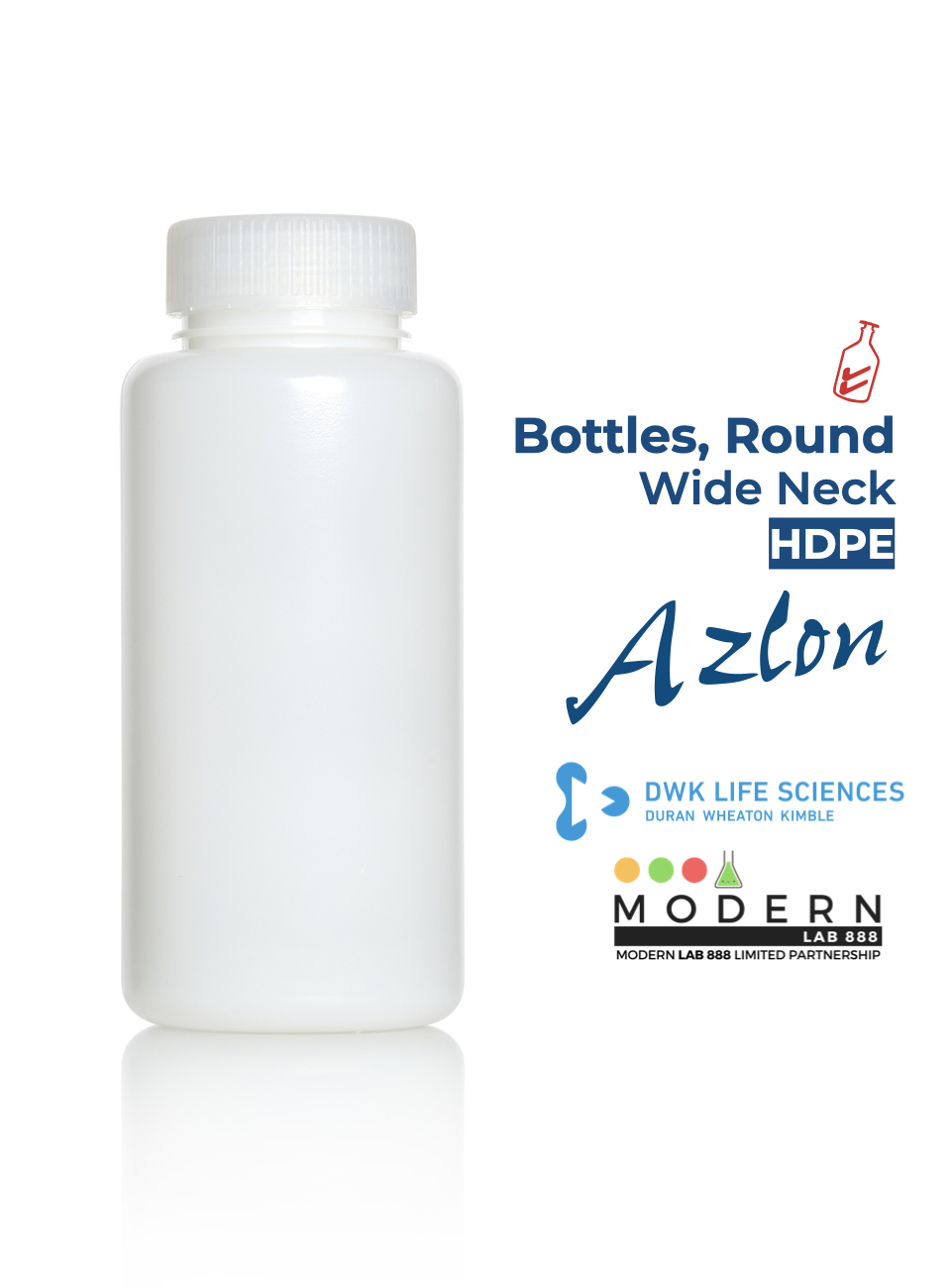 ขวดพลาสติกปากกว้าง HDPE / Bottles, Round, Wide Neck, HDPE