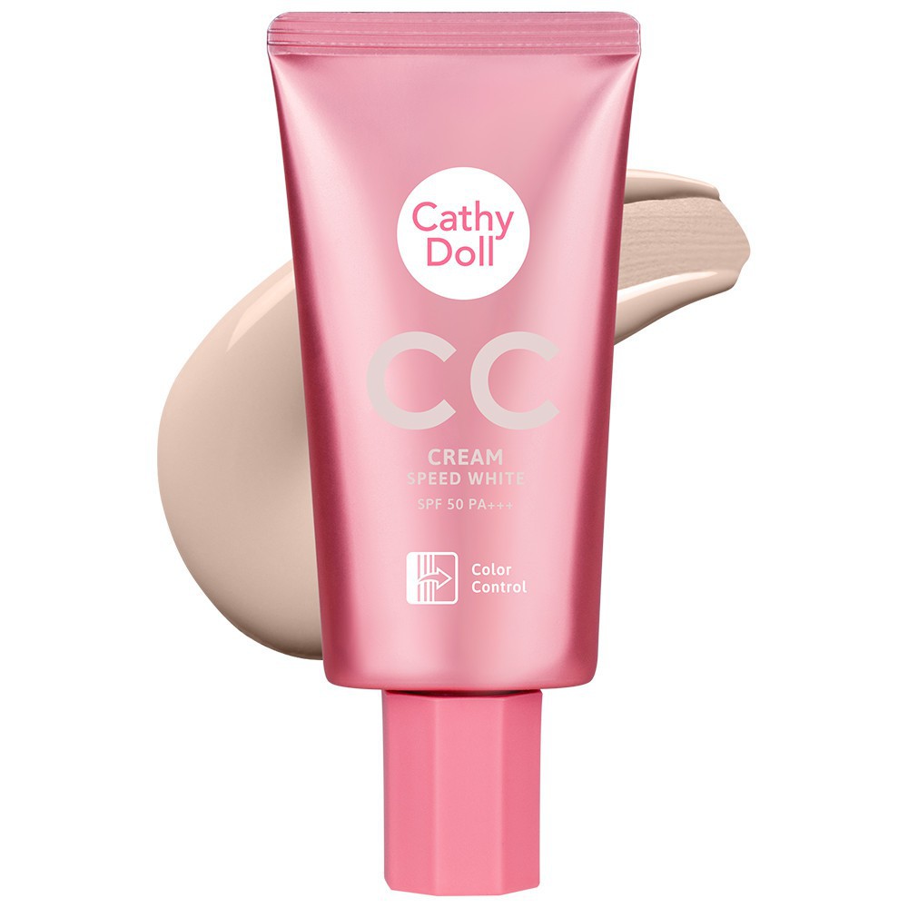 (แบบหลอด 50 ml.) Cathy Doll Speed White CC Cream #01 Light beige SPF50 PA+++ CATHY DOLL สปีดไวท์ ซีซีครีม เอสพีเอฟ50 พีเอ+++ เคที่ดอลล์ สี 01 Light beige