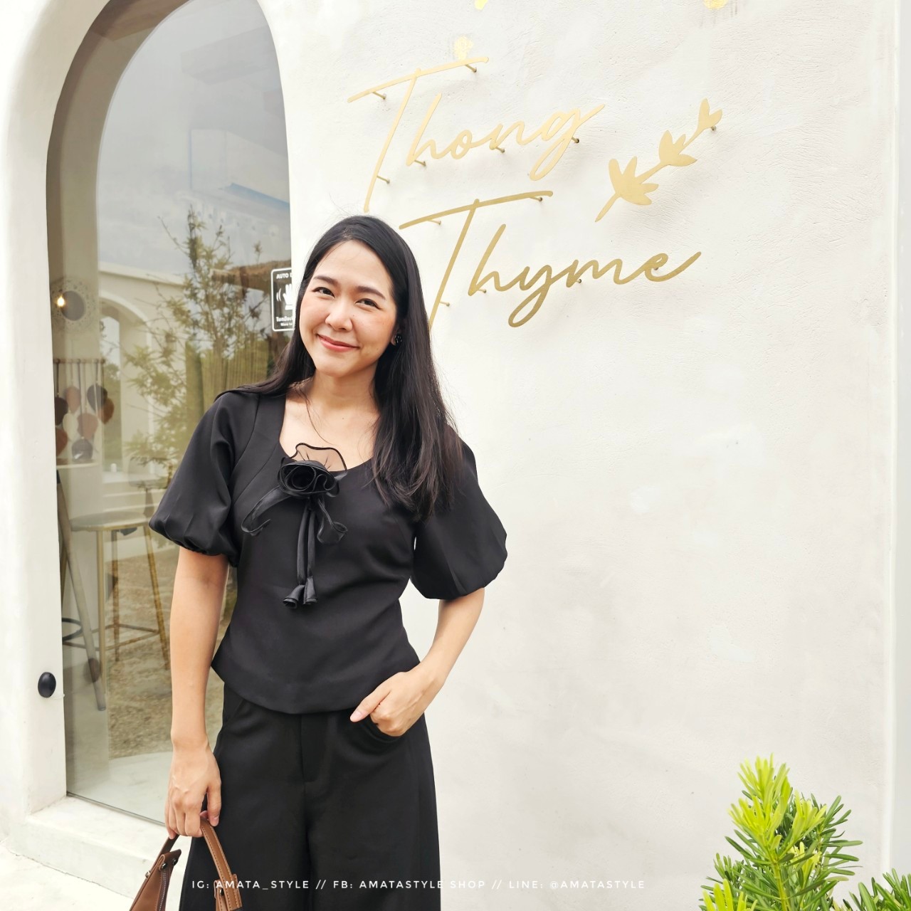 AMATA เสื้อ CANOLA สีน้ำตาล ดำ