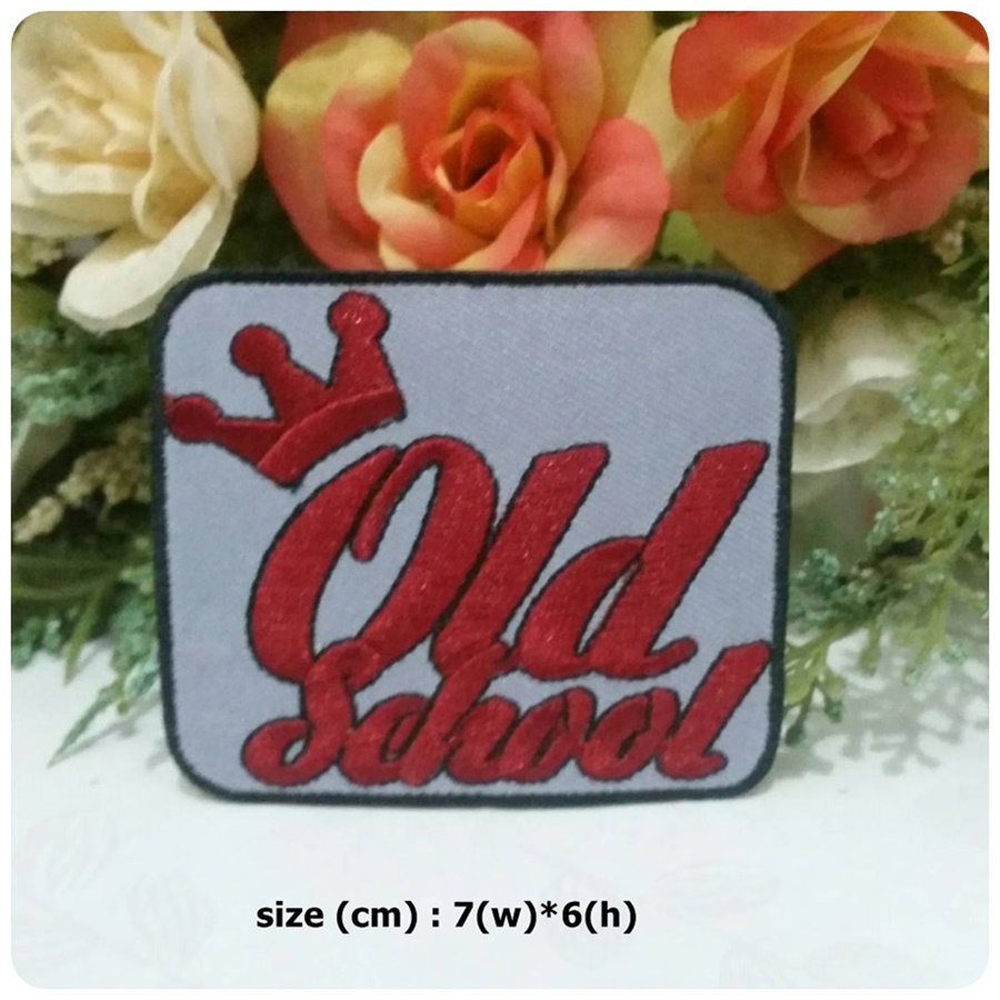 Old School ตัวรีดติดเสื้อ อาร์มรีด อาร์มปัก ตกแต่งเสื้อผ้า หมวก กระเป๋า แจ๊คเก็ตยีนส์ Hipster Embroidered Iron on Patch