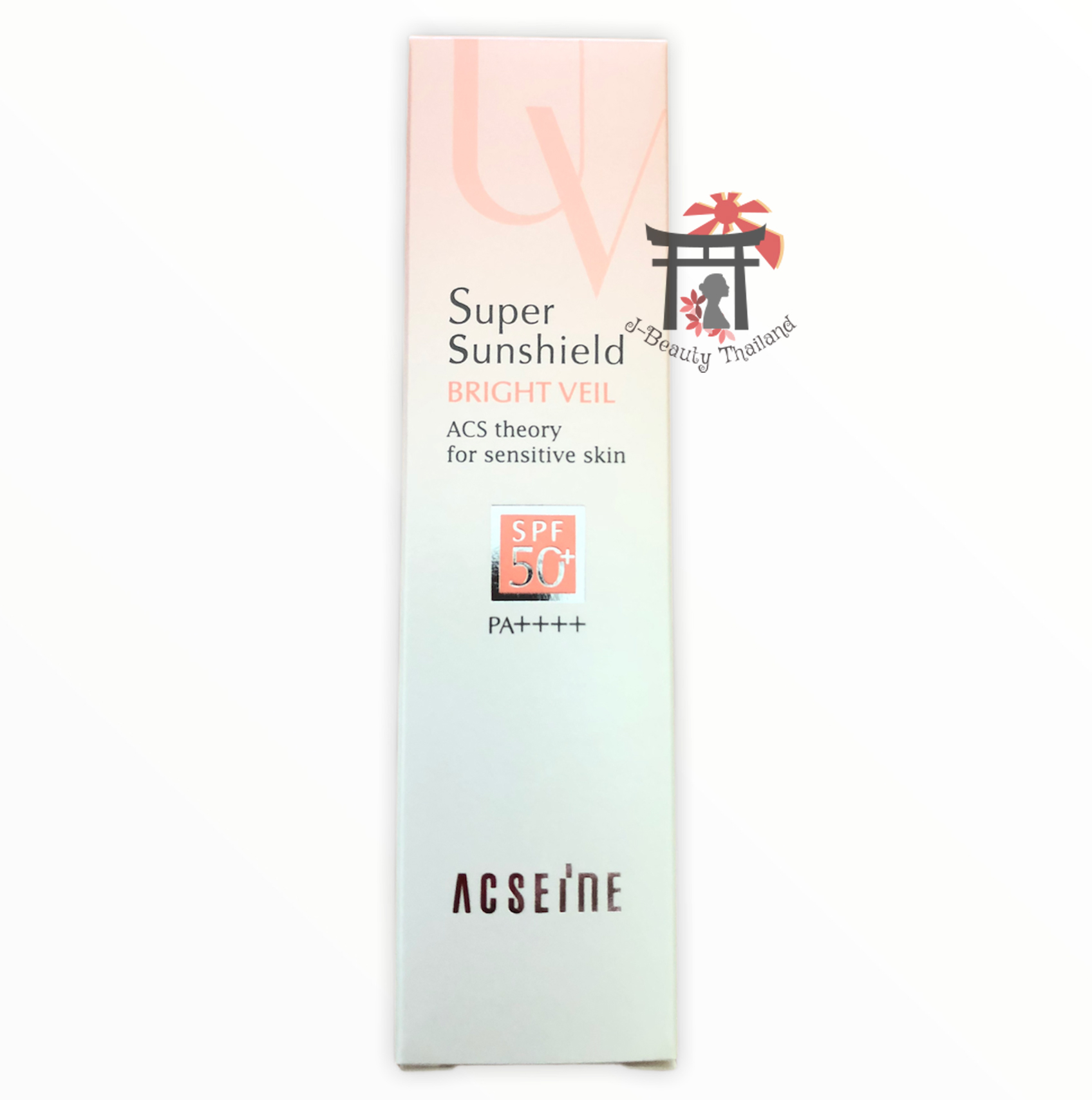 ACSEINE Super Sunshield Bright Veil (Natural Cover) SPF50+ PA++++ ครีมกันแดดเมคอัพเบสสีพีช เพื่อผิวแพ้ง่ายที่ต้องการปกปิดรอย/ ผิวโทนชมพู 22 กรัม
