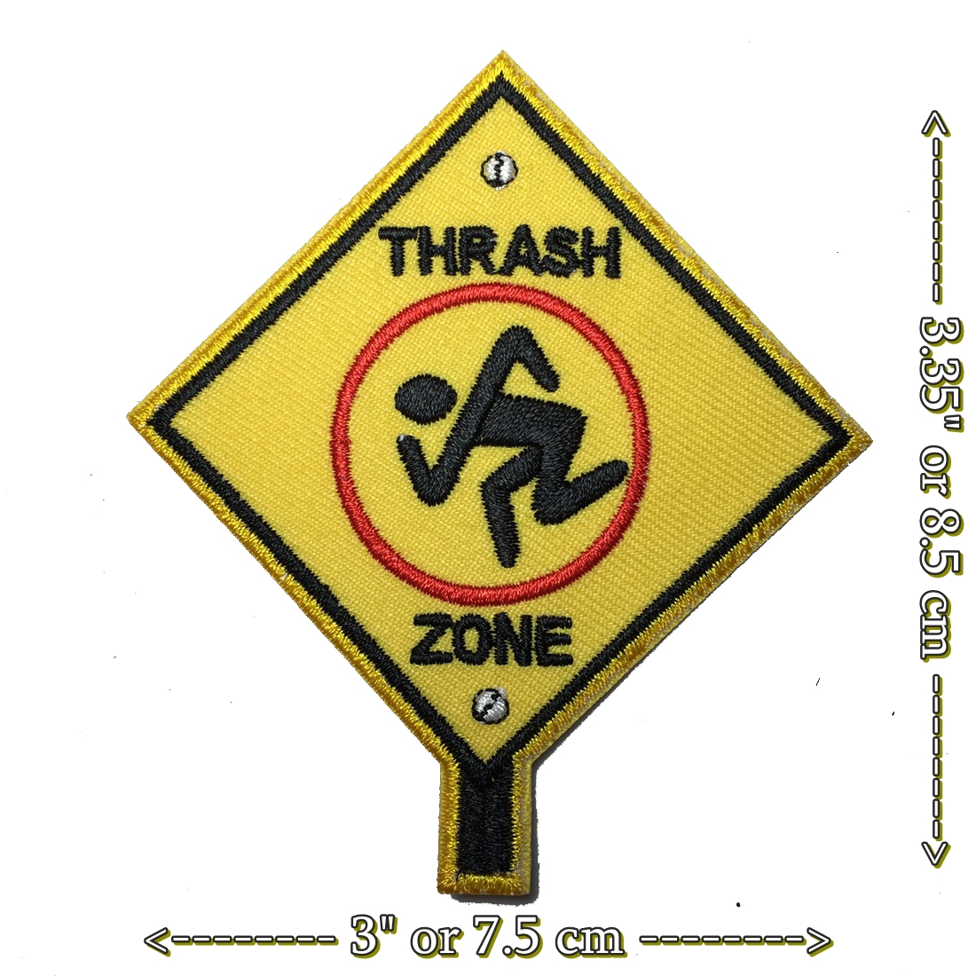 ป้าย Thrash Zone ตัวรีดติดเสื้อ อาร์มรีด อาร์มปัก ตกแต่งเสื้อผ้า หมวก กระเป๋า แจ๊คเก็ตยีนส์ Quote Embroidered Iron on Patch