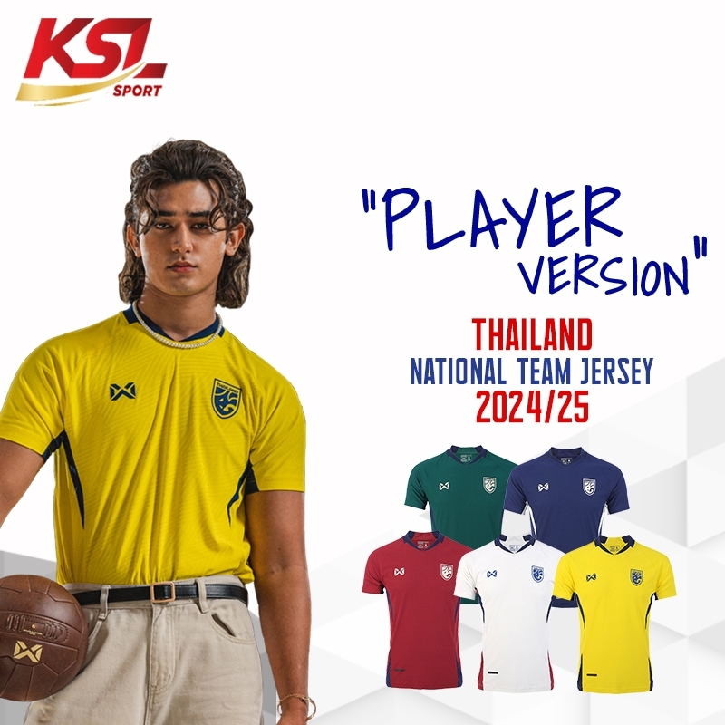 WARRIX เสื้อฟุตบอลทีมชาติไทย 2024-25 เกรดนักเตะ (Player Version) Thailand National Jersey WA-243FBATH51