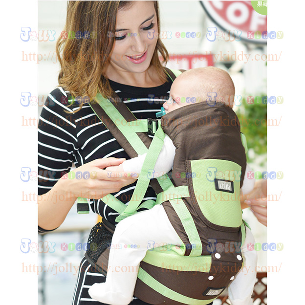 C10127 เป้อุ้มเด็กแบบมีเบาะนั่งคาดเอว 4 in 1 สีเขียว