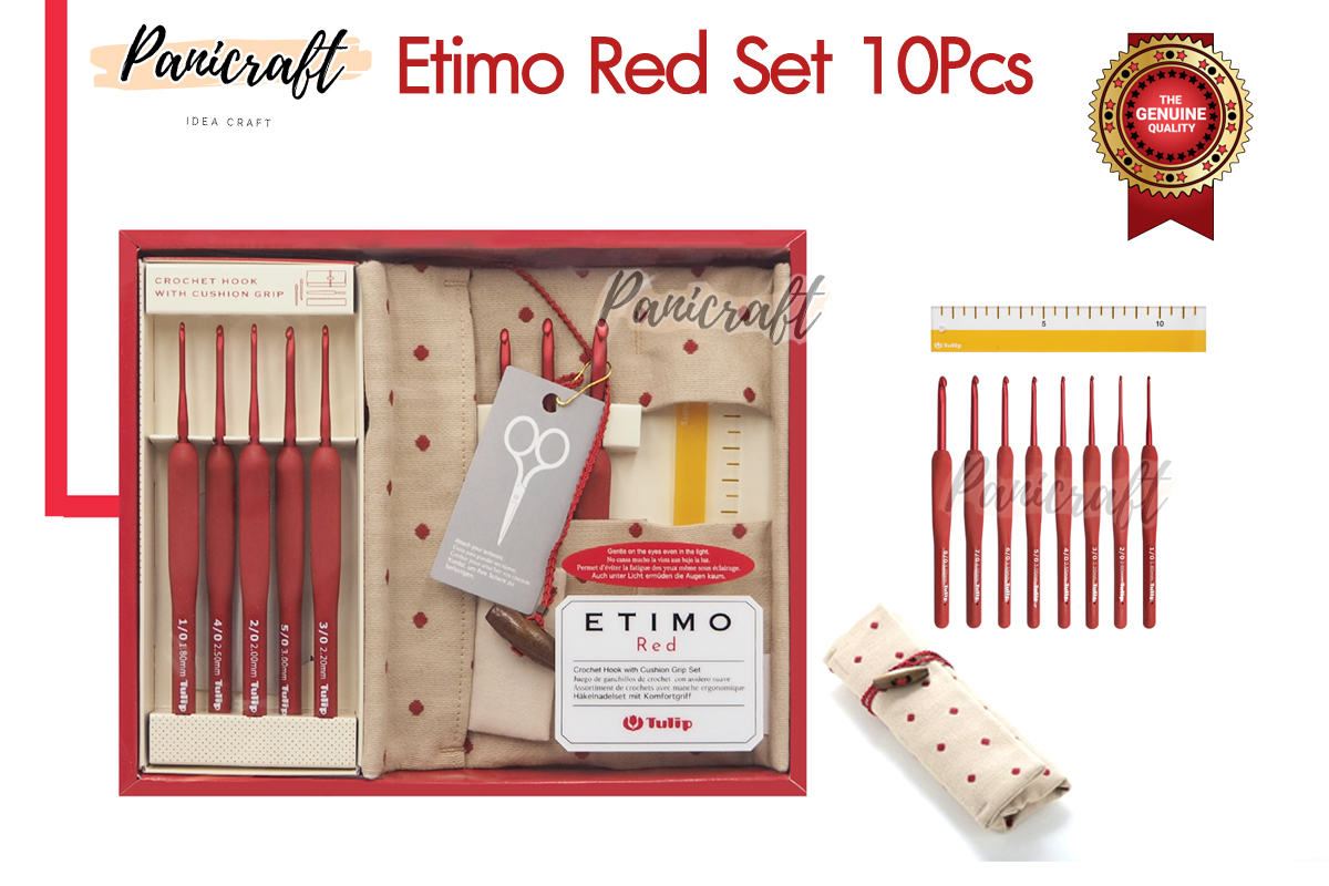 เข็มโครเชต์ Etimo Red ชุดเซ็ทด้ามสีแดง10ชิ้นคุ้ม รุ่นล่าสุด