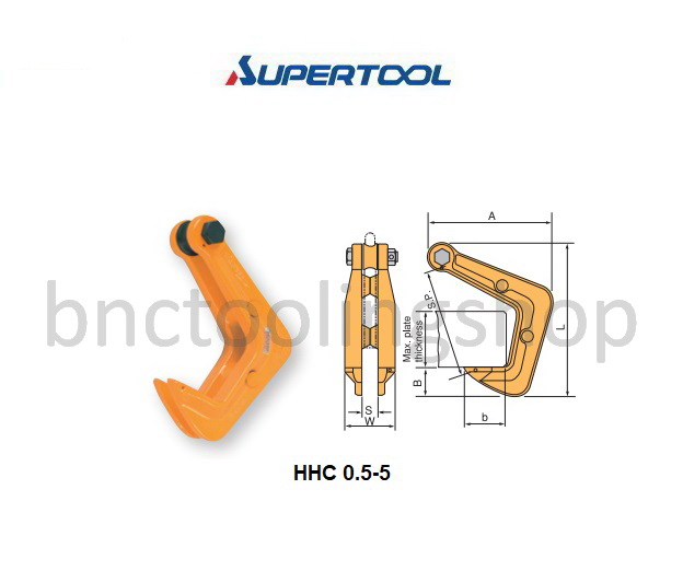 ตะขอยก ความจุสูงสุด 3 ตัน,Lifting Hook Rated capacity 3 Ton,Supertool,HHC 3