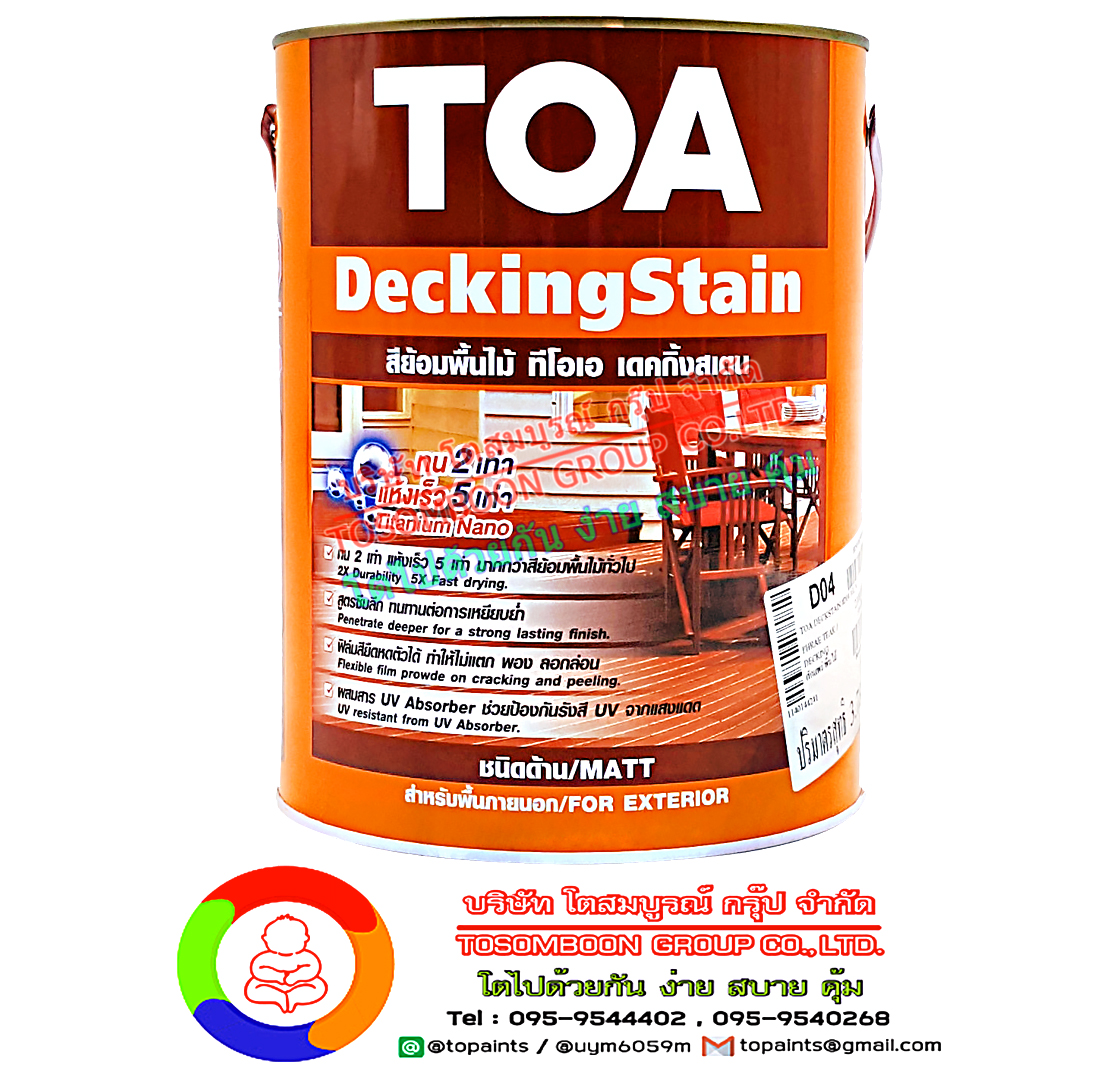 ทีโอเอ เดคกิ้งสเตน ชนิดด้าน สำหรับภายนอก TOA DeckingStain