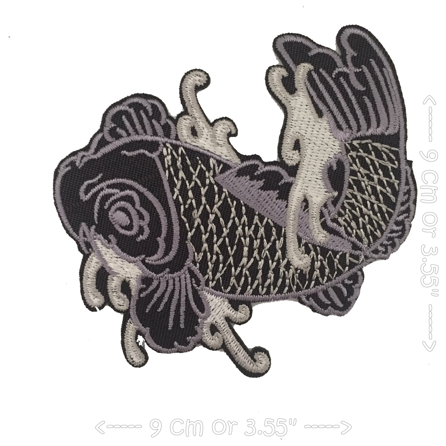 ปลาคาร์ฟ คู่ซ้ายขวา เซท 2 ชิ้น ตัวรีดติดเสื้อ อาร์มรีด อาร์มปัก ตกแต่งเสื้อผ้า หมวก กระเป๋า แจ๊คเก็ตยีนส์ Cute Creature Embroidered Iron on Patch