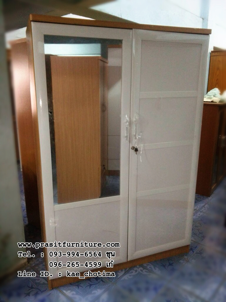 ตู้เสื้อผ้า 4 ฟุต กระจก 1 บาน รุ่น "เบสท์"