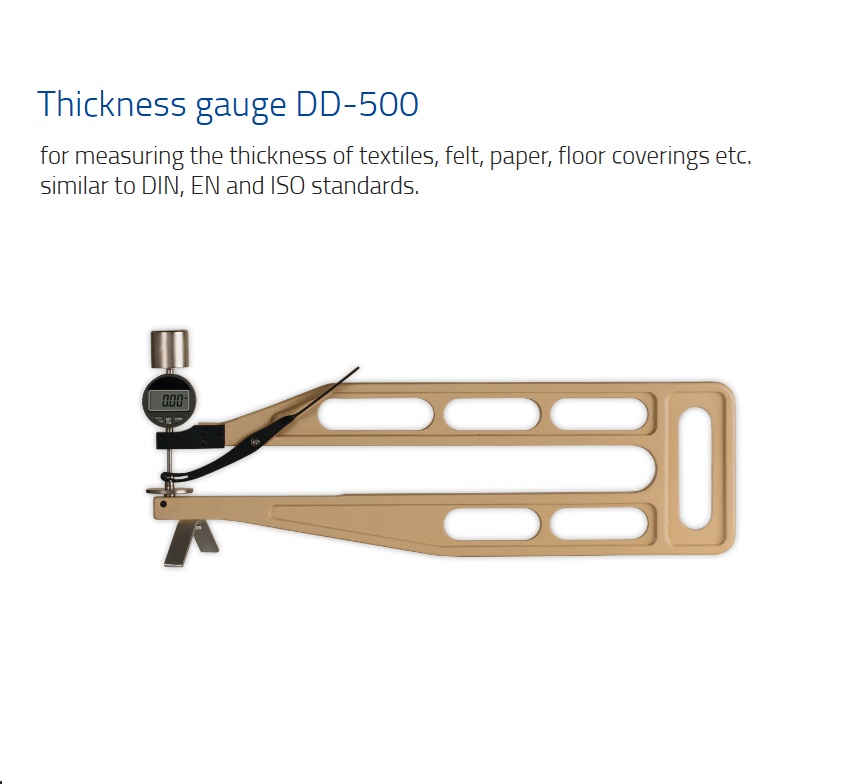 Hans-Schmidt, Thickness Gauge, Thickness Gauge for Textiles Leather Fleece similar to DIN EN and ISO Standards, Thickness Gauge DD-500,