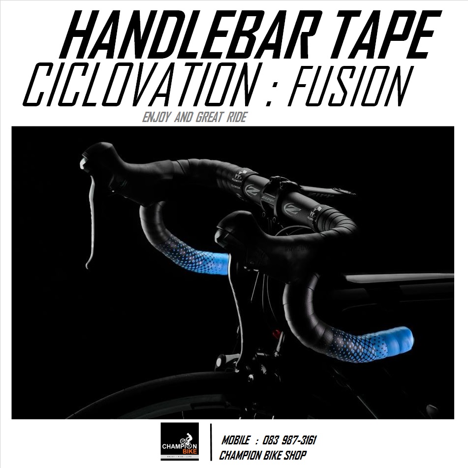 ผ้าพันแฮนด์เสือหมอบ CICLOVATION : FUSION SERIES HANDLEBAR TAPE สีดำด้าน-น้ำเงิน