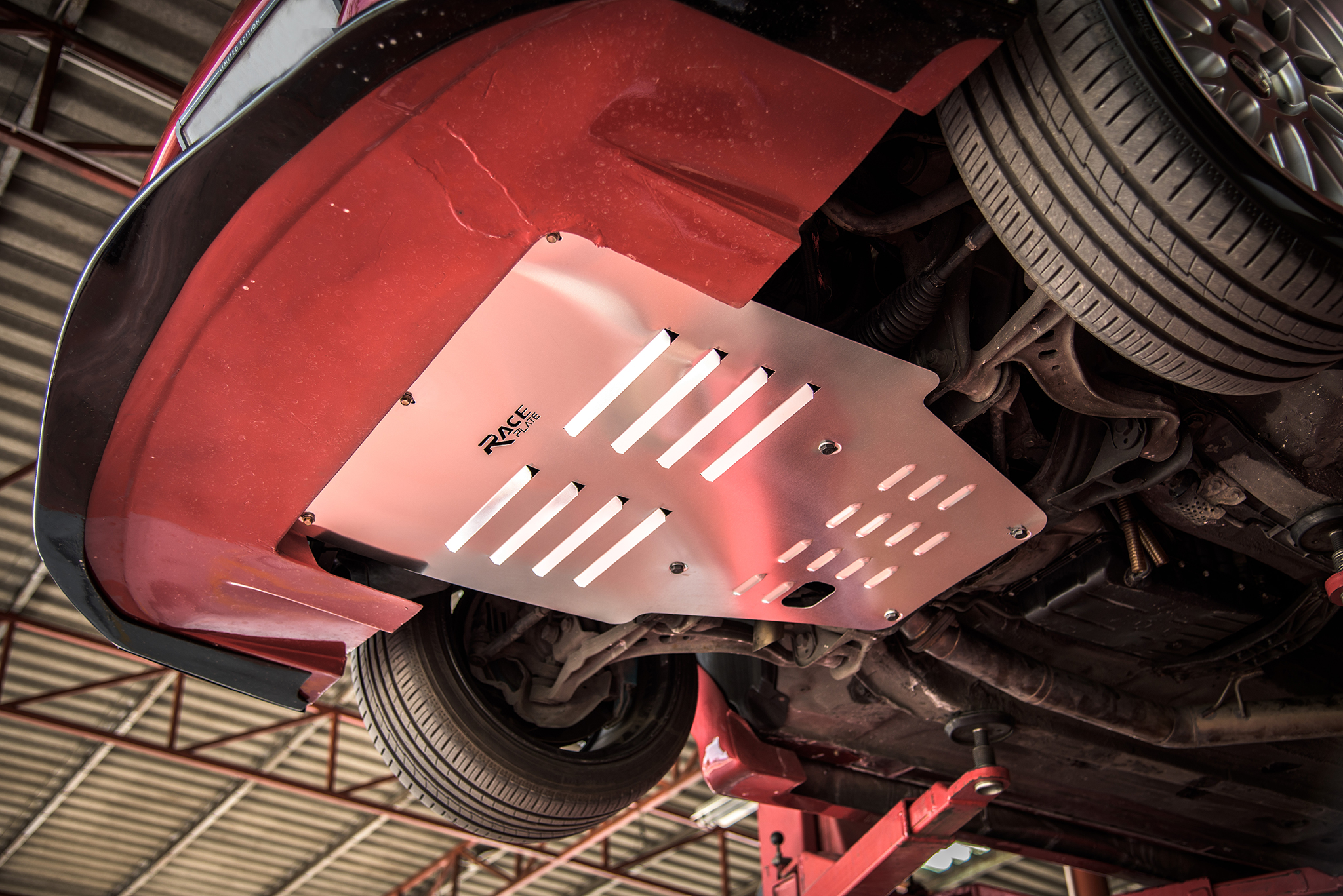 แผ่นปิดใต้ห้องเครื่องอลูมิเนียม Toyota Supra 80 Raceplate_Undertray