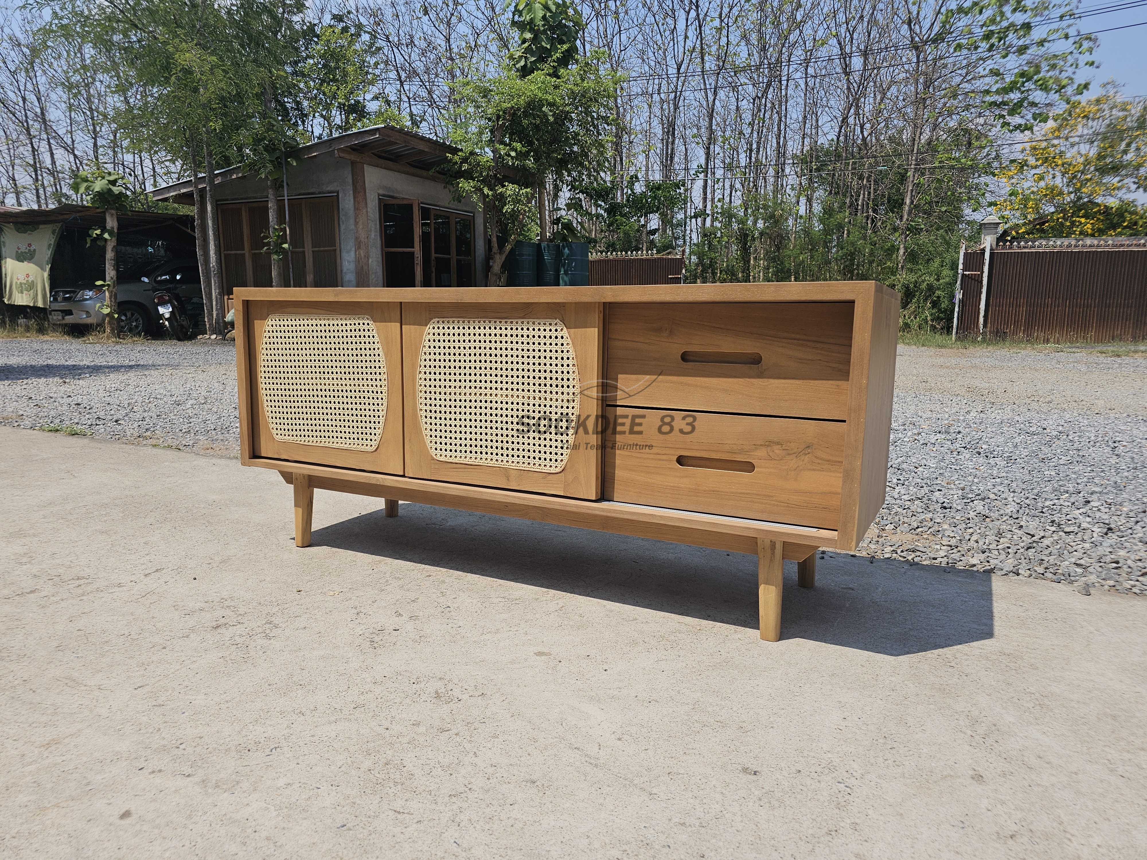 ตู้เก็บของบานหวายสไลด์ (สีสัก)