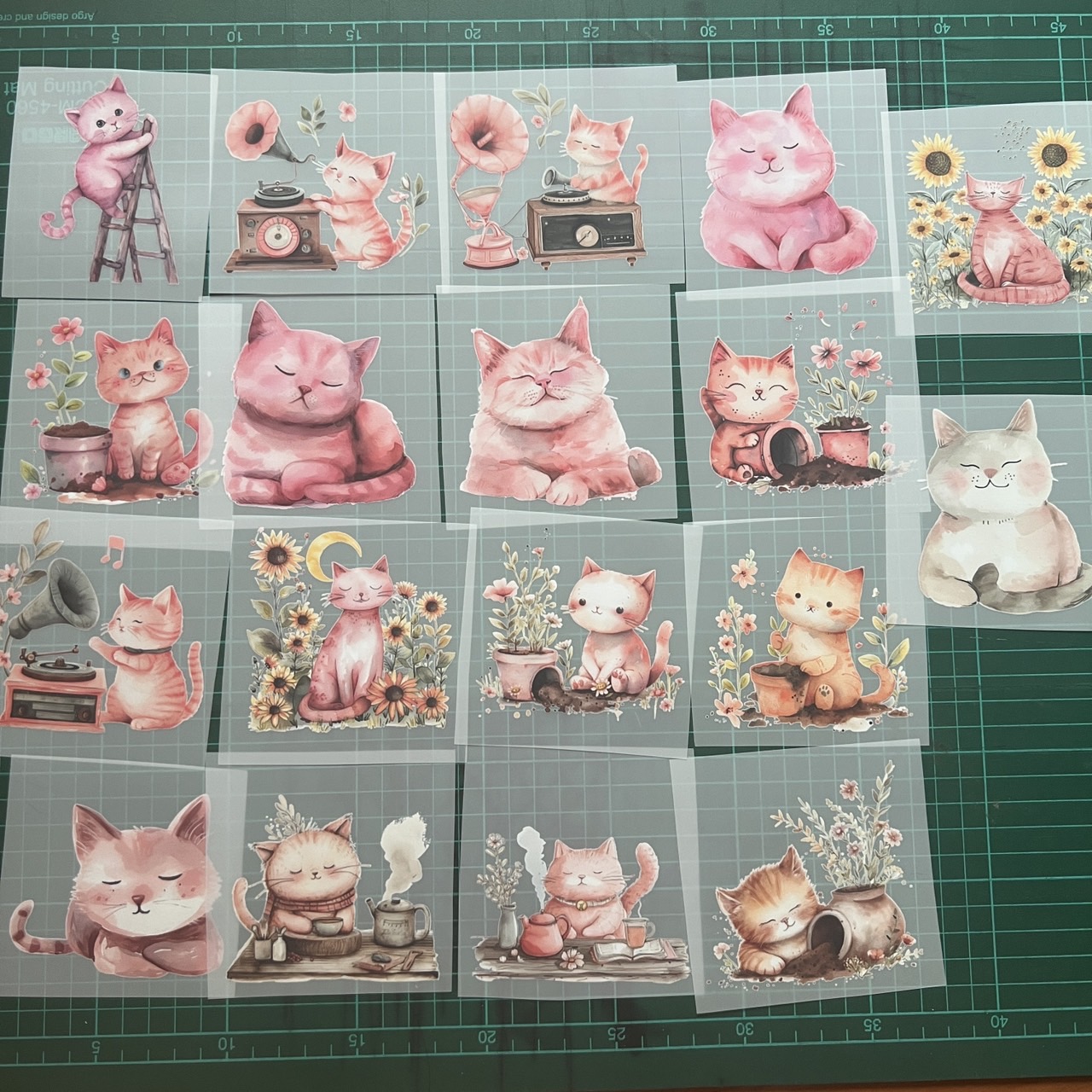 ตัวรีดติดเสื้อ แมว การ์ตูน น่ารัก ฟิลม์รีดร้อน พิมพ์ลาย สติกเกอร์รีดติดเสื้อ สกรีนลาย ฟิลม์ DFT DTF