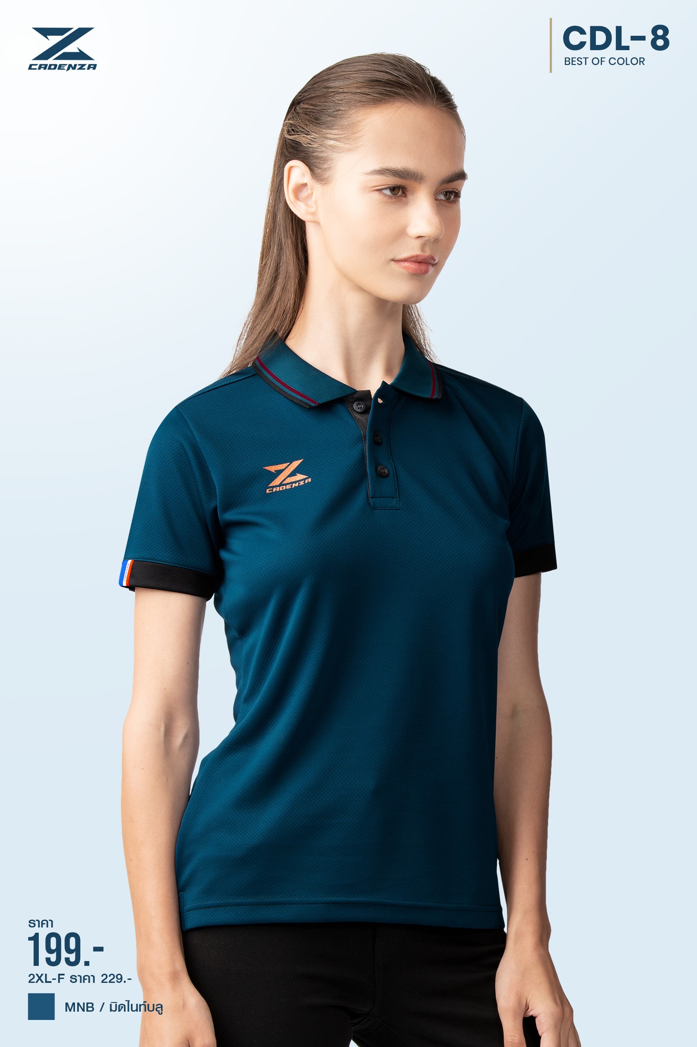 ใหม่!! เสื้อโปโลผู้หญิง CADENZA (คาเดนซ่า) รุ่น CDL-8Y Women ผ้า Micro polyester 100% สีชุดที่ 2