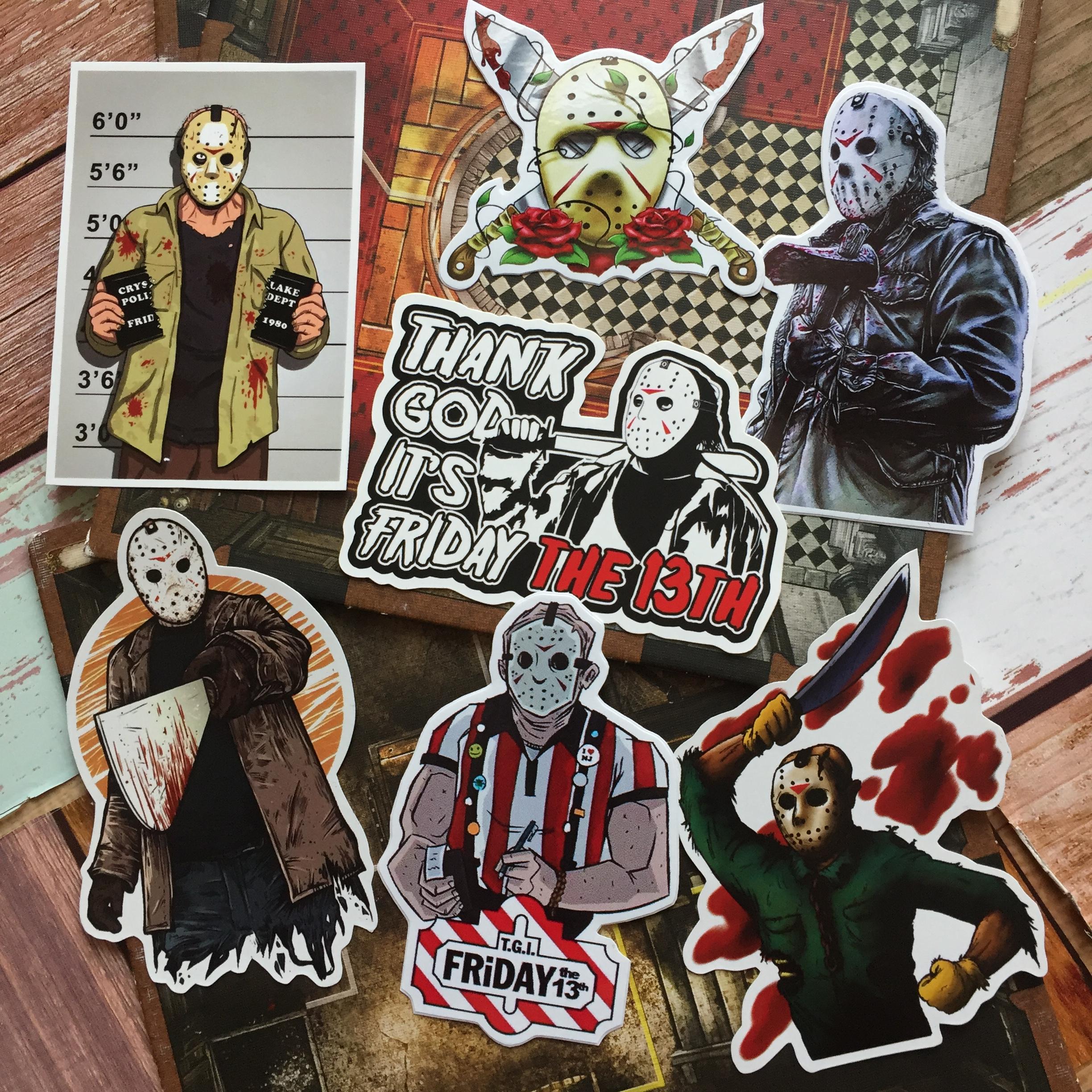 เจสัน ศุกร์13 สติกเกอร์ เคลือบกันน้ำ ติดกระเป๋าเดินทาง มอเตอร์ไซด์ Laptop เคสโทรศัพท์ กระบอกน้ำ Waterproof Decal Sticker