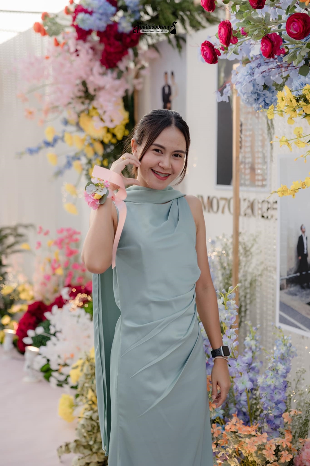 ชุดเพื่อนเจ้าสาว ชุดไปงานแต่งงาน ธีมงานสีเขียวพาสเทล งานแต่งงานธีมสีเขียวพาสเทล