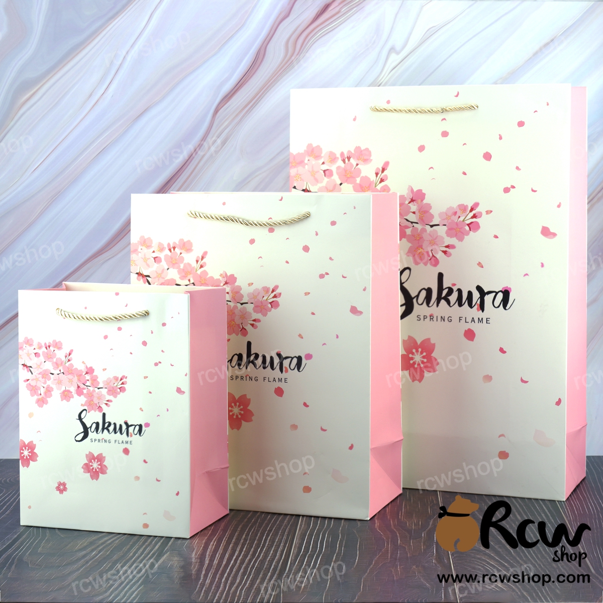 ถุงของขวัญ มีหูเชือก ลาย YR50 (5ใบ)