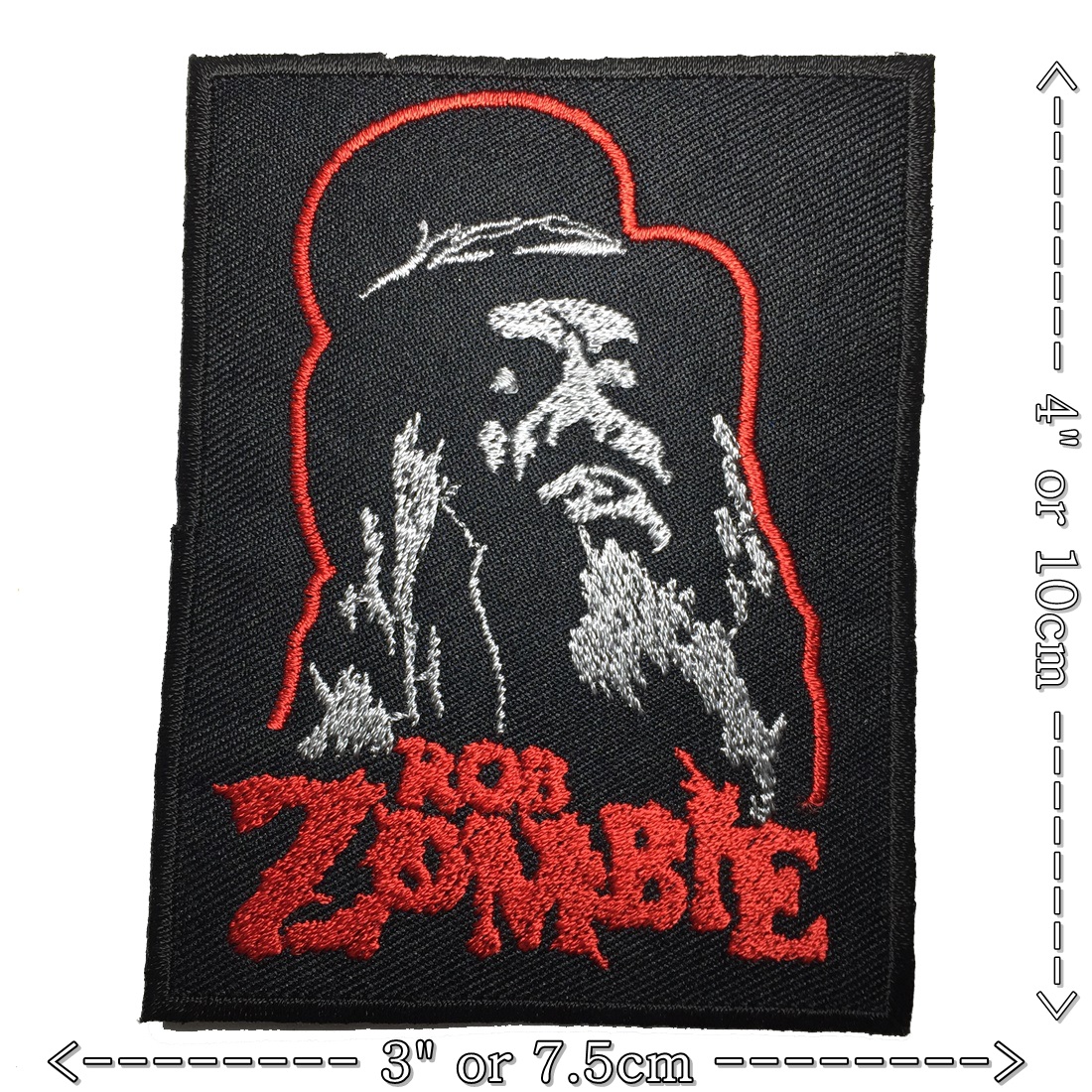 Rob Zombie ตัวรีดติดเสื้อ อาร์มรีด อาร์มปัก ตกแต่งเสื้อผ้า หมวก กระเป๋า แจ๊คเก็ตยีนส์ Rock Iron on Embroidered Patch
