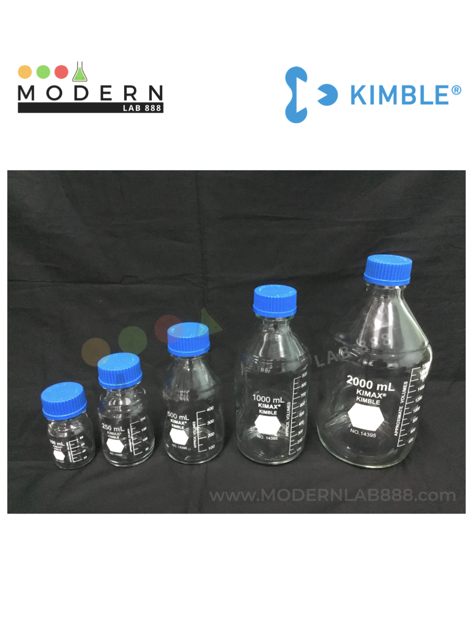 10000 mL ขวดมีเดีย / GL45 Media Bottles with Blue PP Caps