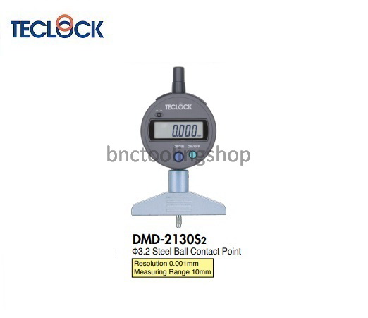 เกจวัดความลึกดิจิตอลขนาด 10มิล ความละเอียด 0.001 มิล,Digital Depth Gauge Range 10mm Graduation 0.001mm,TECLOCK,DMD-2130S2