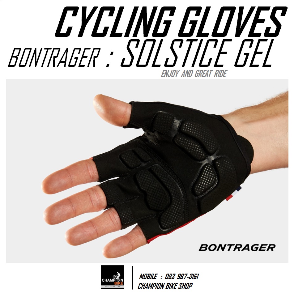ถุงมือจักรยาน BONTRAGER : SOLSTICE GEL CYCLING GLOVES สีแดง-ดำ