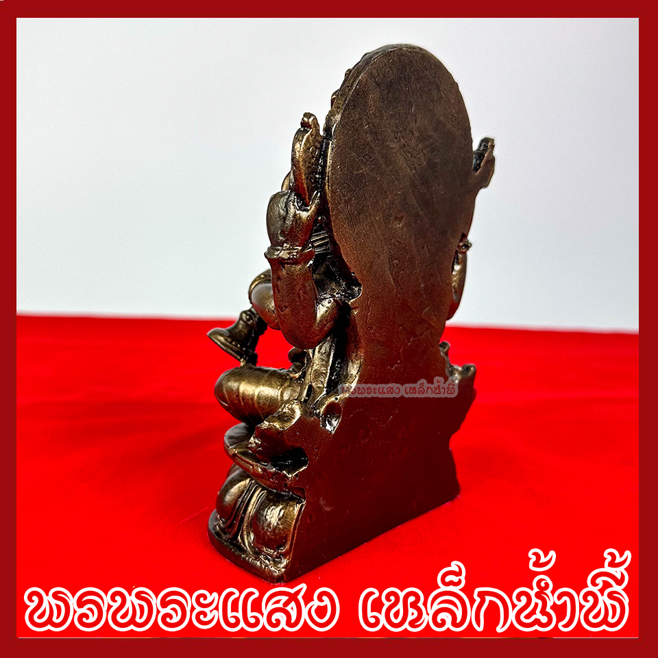 พระพิฆเนศ เป่าขลุ่ย ปางมุราลีคณปติ สูง 6 นิ้ว ฐาน 3.5 นิ้ว ลึก 2 นิ้ว วัตถุมงคล เนื้อมวลสารแร่เหล็กน้ำพี้