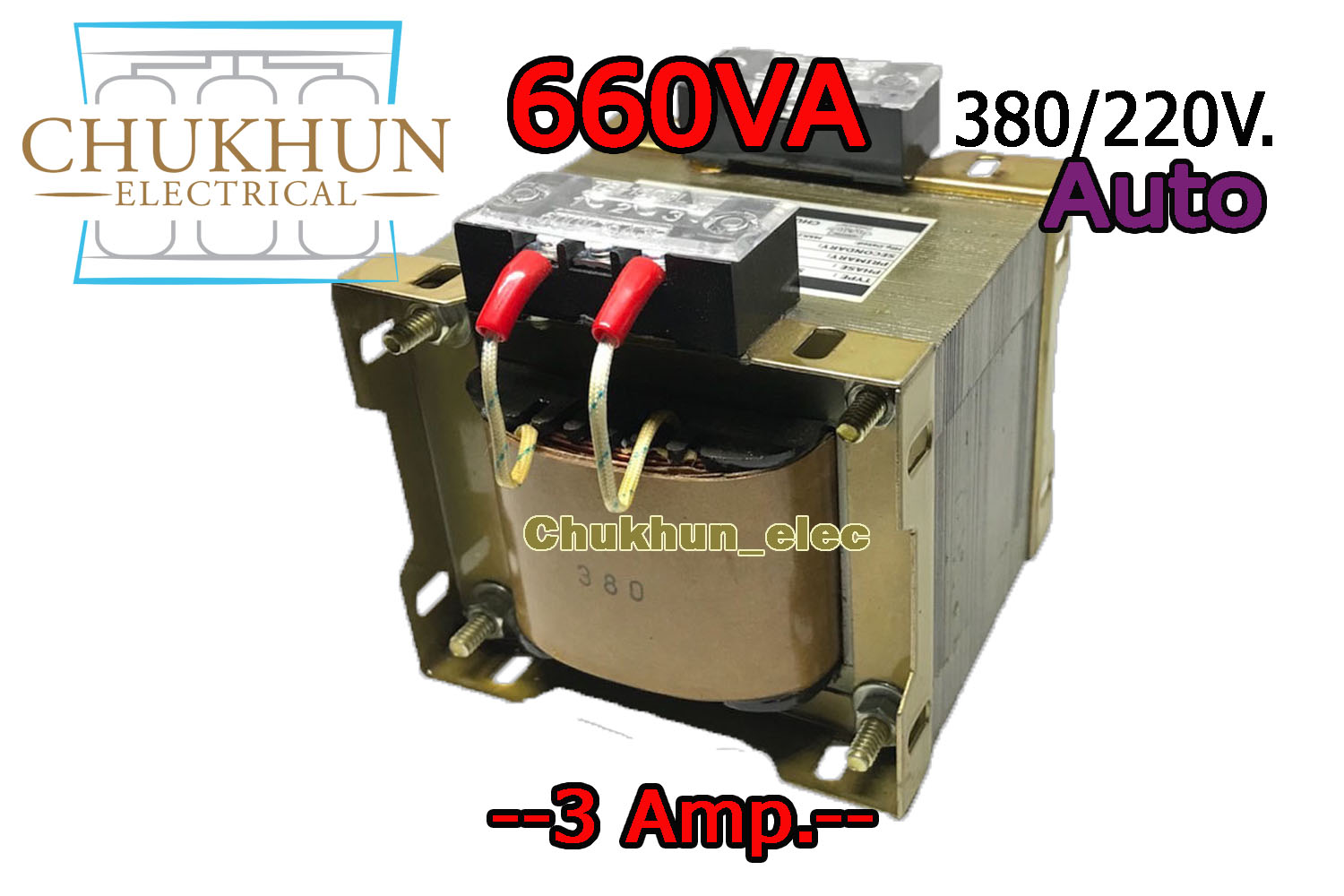 หม้อแปลง Input 380V. Output 220V. 3Amp