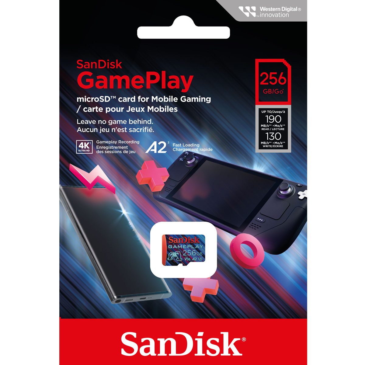 SanDisk GamePlay microSD Card 256TB for Mobile and Handheld Console Gaming Mobile Gaming ,Nintendo (SDSQXAV-256G-GN6XN) ประกัน Synnex ตลอดอายุการใช้งาน