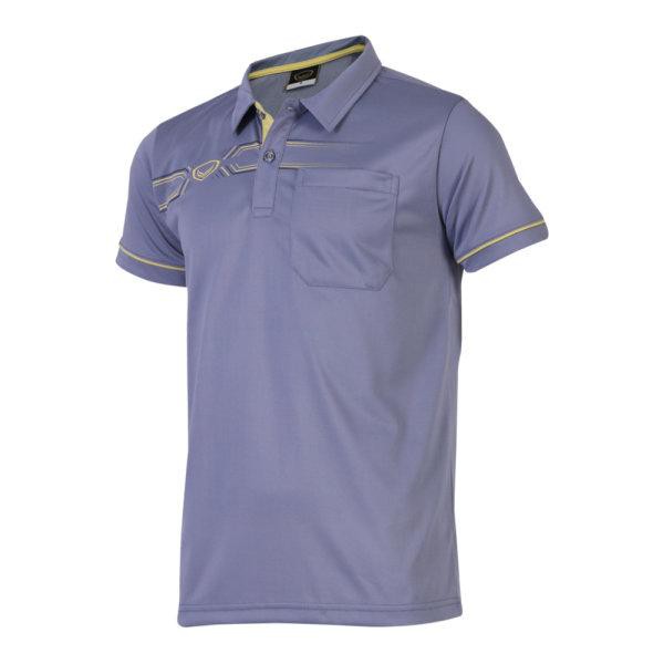 Grandsport เสื้อโปโลแขนสั้น สีฟ้า เหลือง พิมพ์ลาย 12-574 ของแท้