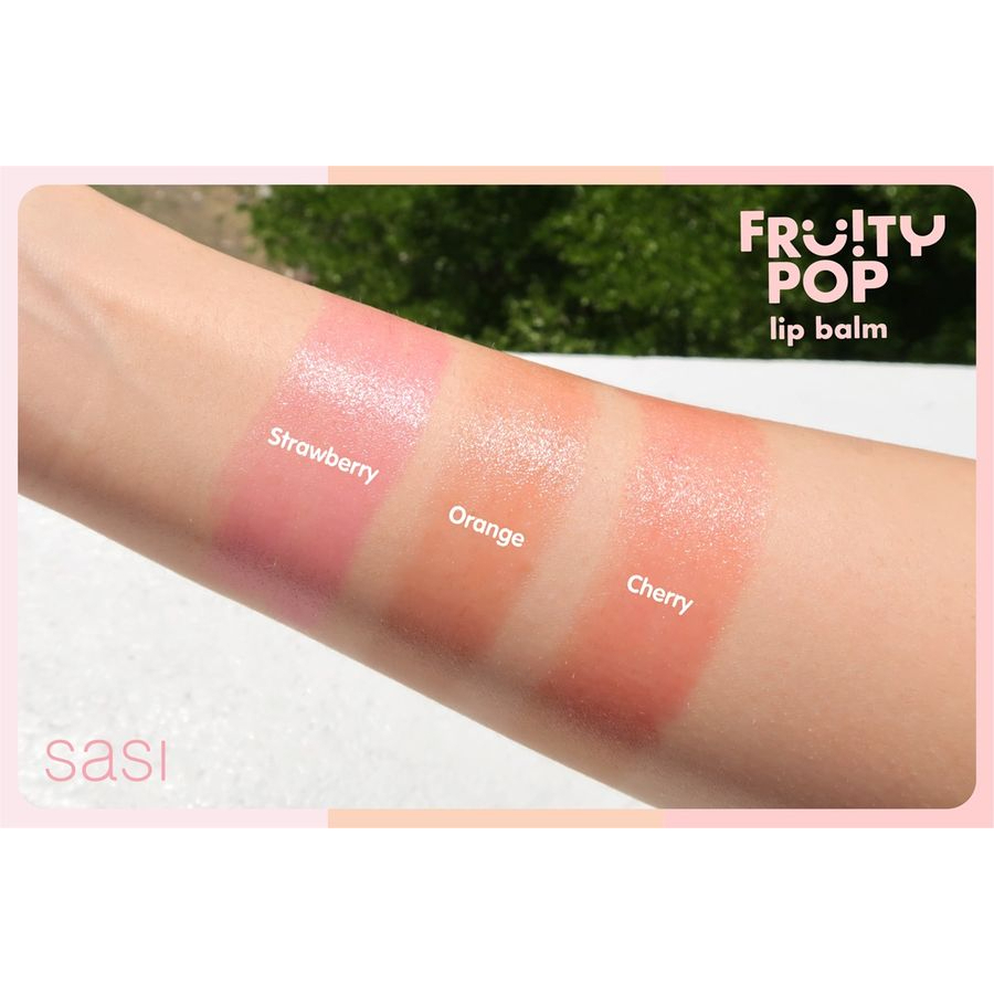 SASI Fruity POP Lip Balm 1.5g Orange ศศิ ฟรุตตี้ ป็อป ลิปบาล์มมีสีระเรื่อดูเป็นธรรมชาติ ชุ่มชื้น ฉ่ำโกลว์ โชว์ความสดใส ลิป Orange