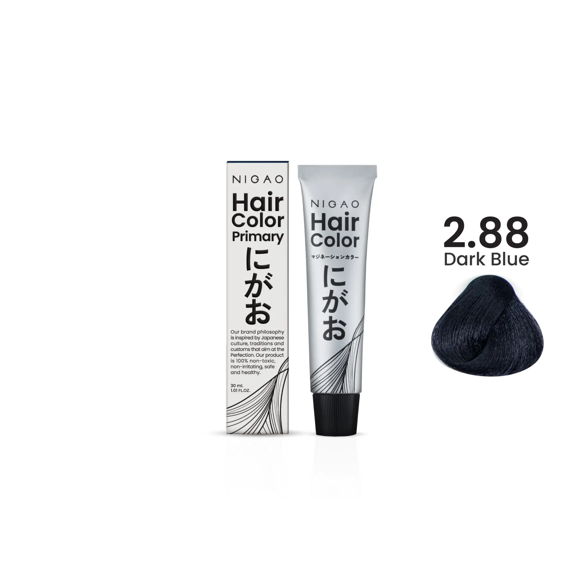 Nigao Hair Color Primary Colors 30 ml. #2.88 Dark Blue แม่สีนิกาโอะ ครีมเปลี่ยนสีผม 2.88 แม่สีดาร์ค บลู ขนาด 30 มล. (ไม่มีไฮโดรเจนแถม)