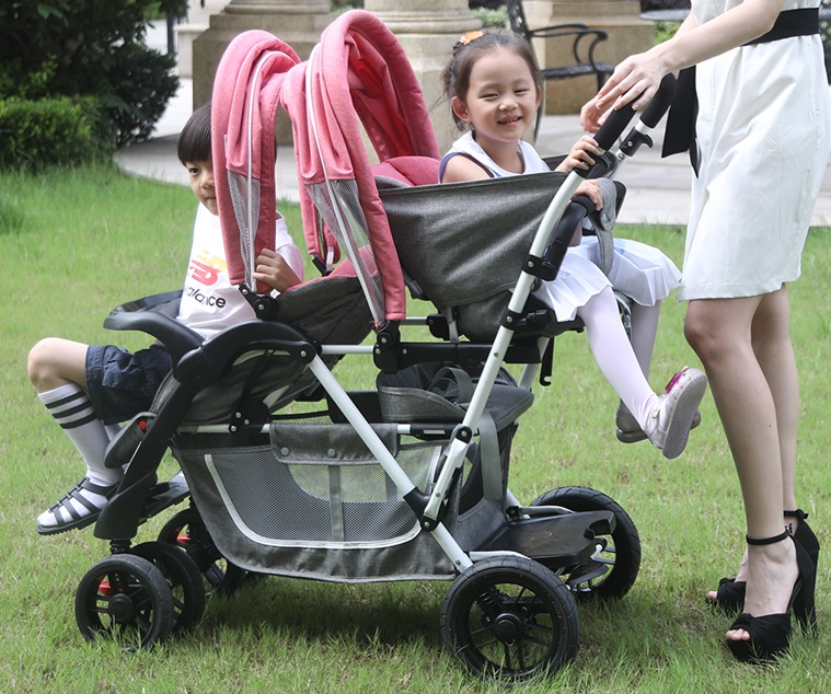 CS10172 รถเข็นเด็ก พี่น้อง Mshenma ที่นั่งสองตอน