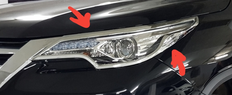 ครอบไฟหน้า FORTUNER ชุบโครเมี่ยม