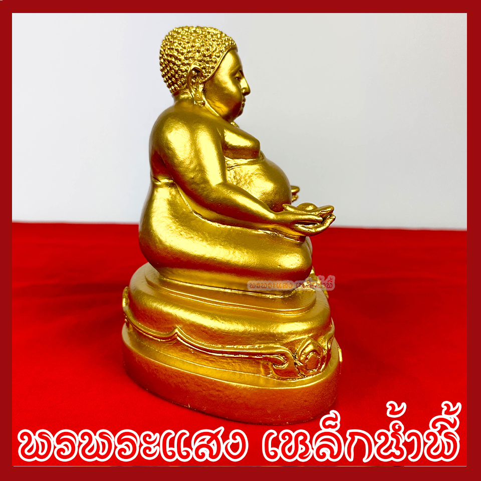 พระสังกัจจายน์โชคลาภ ฐาน 6 นิ้ว ลึก 4.5 นิ้ว หนัาตัก 5 นิ้ว สูง 6.5 นิ้ว สีทอง วัตถุมงคล เนื้อมวลสารแร่เหล็กน้ำพี้