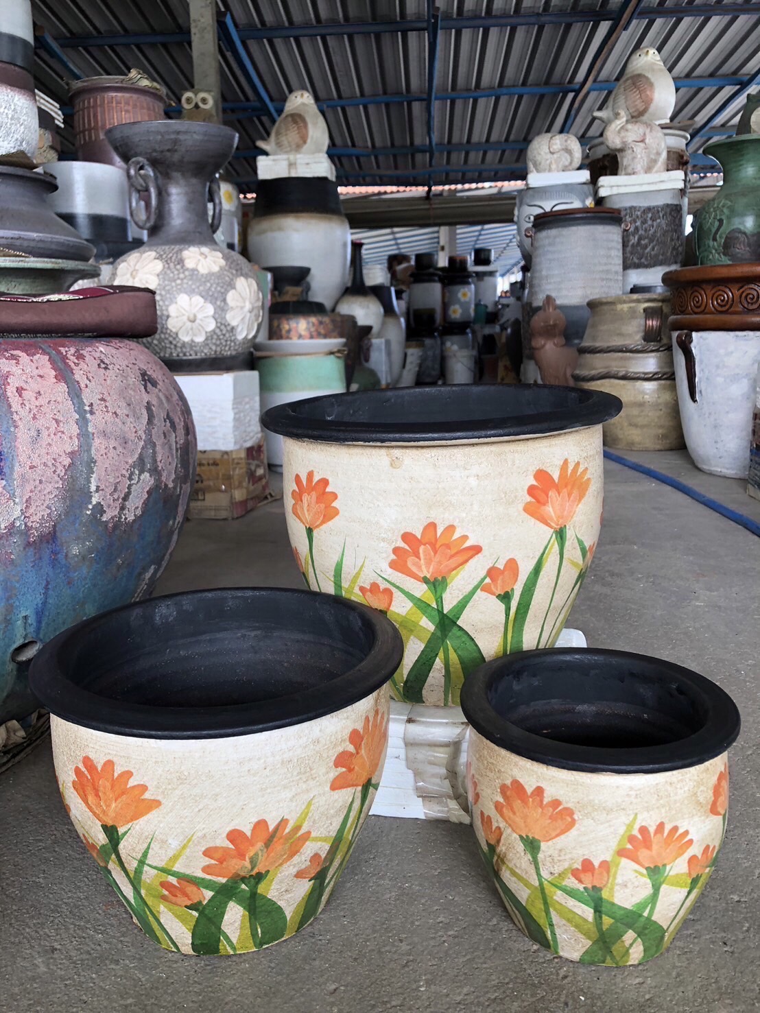 กระถามชุด 3 ใบ