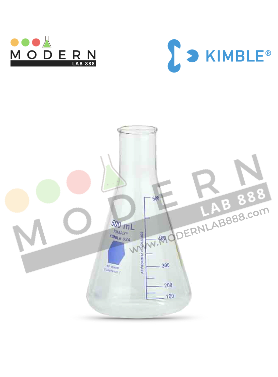 500ml. ขวดรูปชมพู่ปากแคบหลากสี / 500ml. Colorware Narrow Mouth Erlenmeyer Flasks