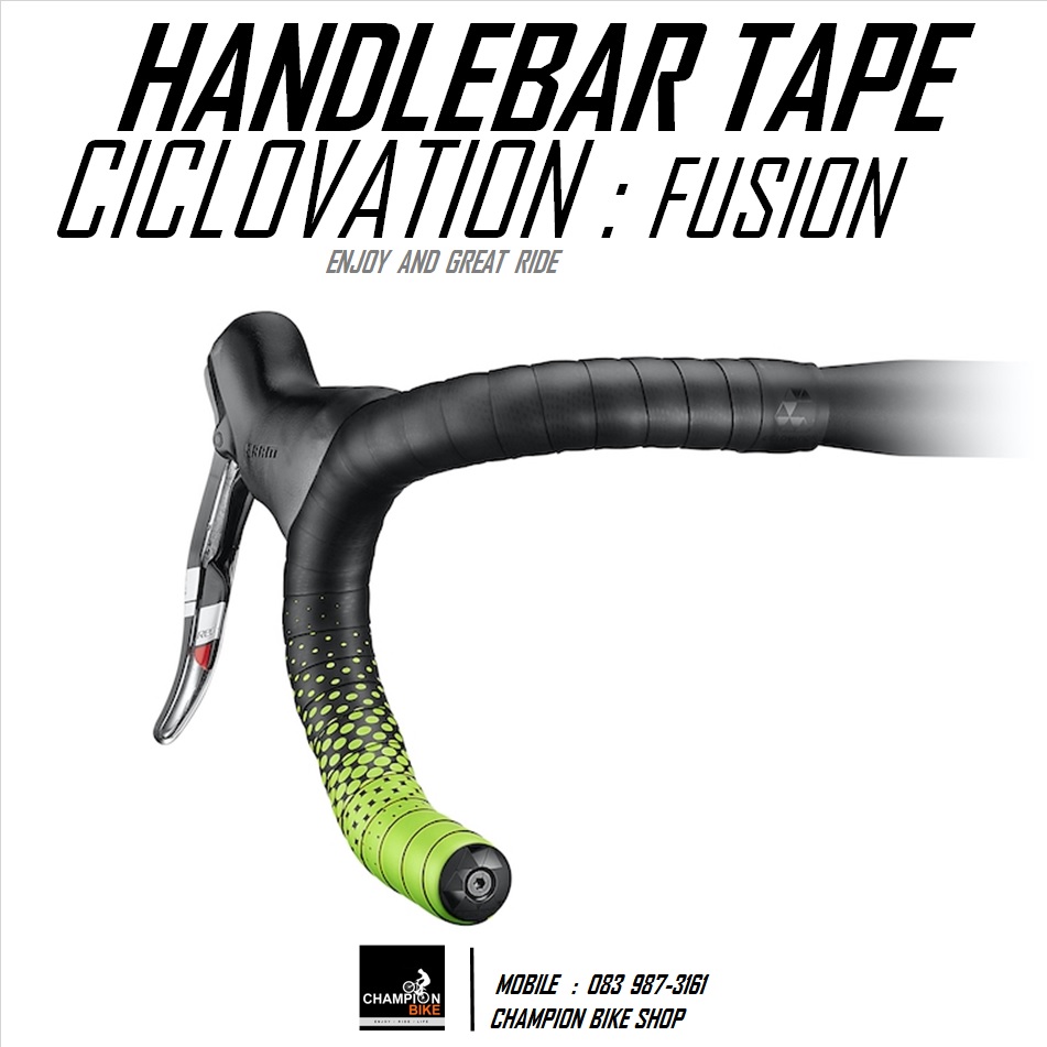 ผ้าพันแฮนด์เสือหมอบ CICLOVATION : FUSION SERIES HANDLEBAR TAPE สีดำด้าน-เขียว