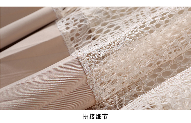 ชุดเดรสผ้าลูกไม้สีครีม ส่งฟรี ems