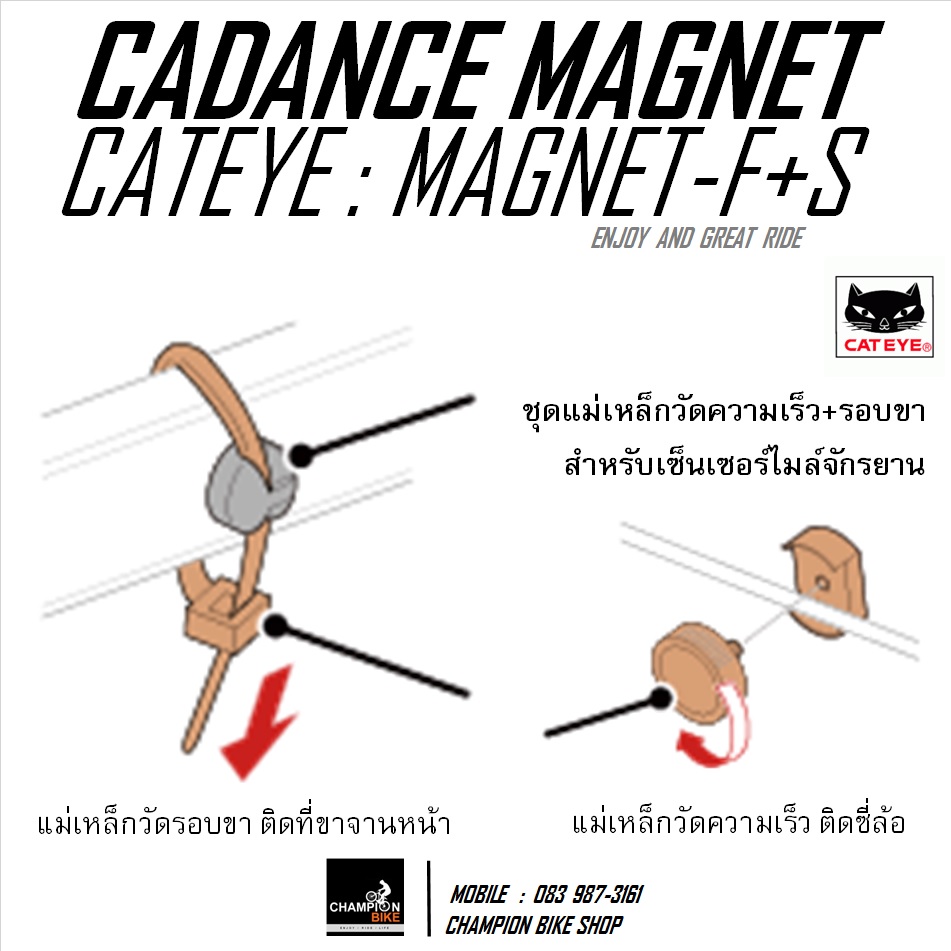 แม่เหล็กวัดความเร็ว+รอบขา สำหรับไมล์จักรยาน CATEYE : WHEEL SPOKE & CADANCE MAGNET FOR BIKE COMPUTER
