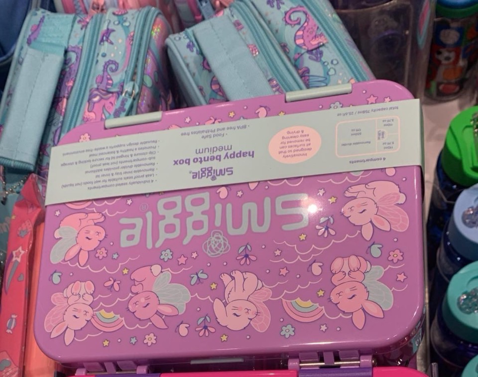 กล่องข้าว Smiggle happy bento box - Blast off - ม่วง กระต่าย