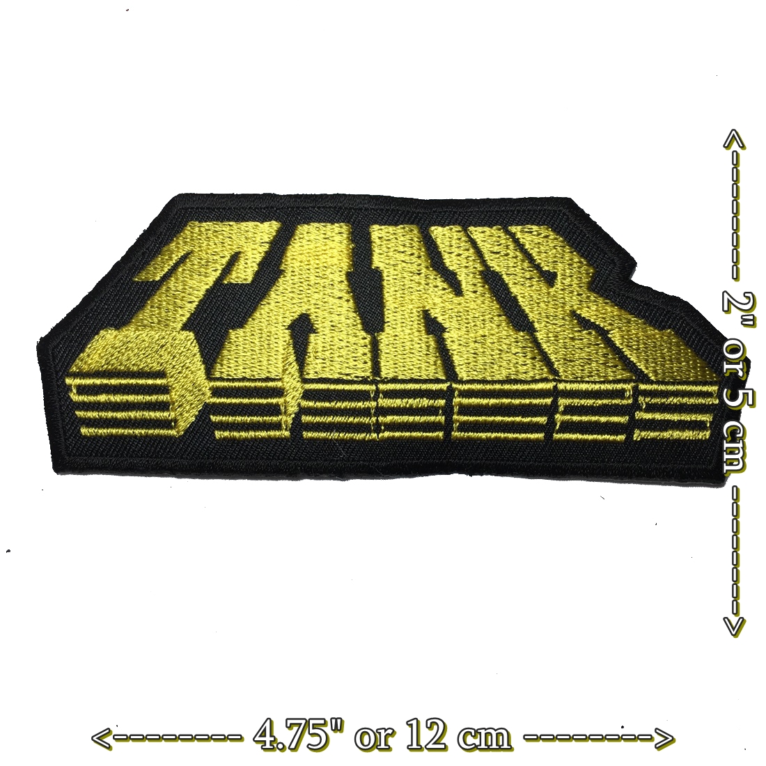 Tank ตัวรีดติดเสื้อ อาร์มรีด อาร์มปัก ตกแต่งเสื้อผ้า หมวก กระเป๋า แจ๊คเก็ตยีนส์ Quote Embroidered Iron on Patch