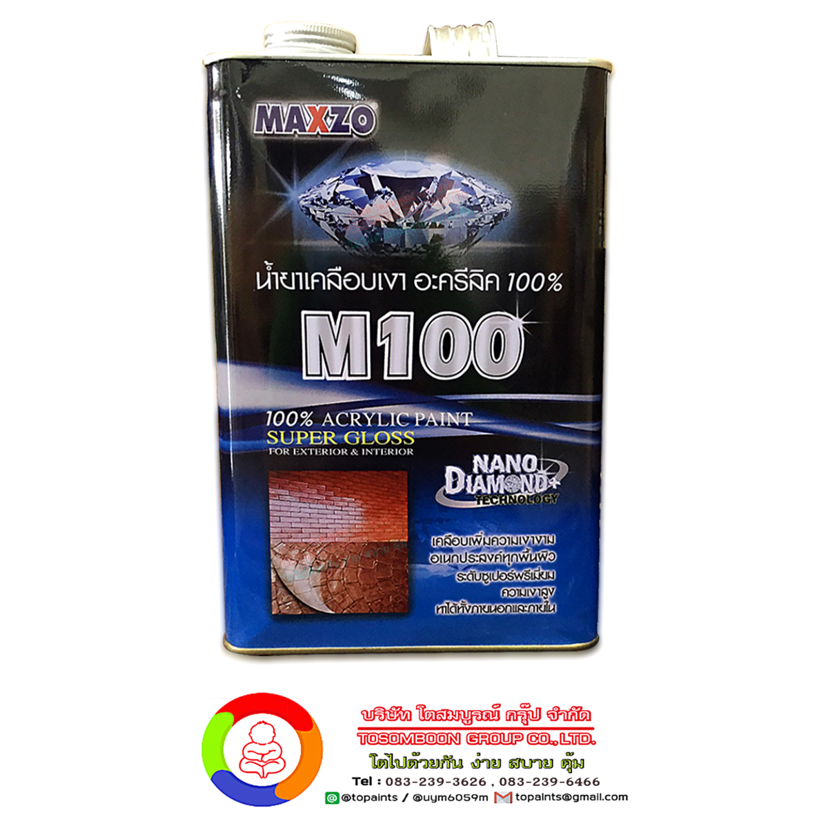 น้ำยาเคลือบเงาอะครีลิค M-100 MAXZO ACRYLIC CLEAR ENAMEL M -100